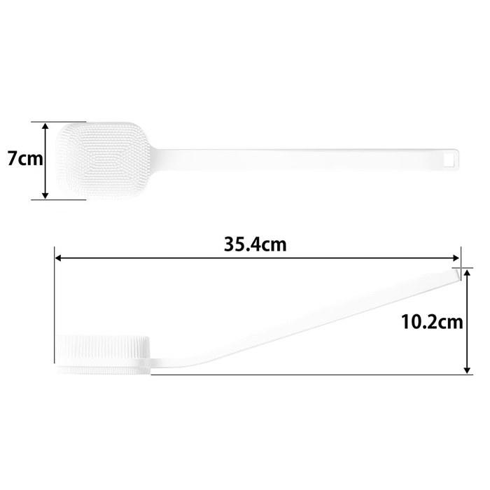 Yamazaki Magnetic Silicone Body & Facial Brush Set (White + Black) - Tower - Body/Face Brush, Double-Sided, Wall Mount - 10555/10556 -