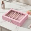 Jewelry Storage Box, with Transparent Flip Cover, Velvet Lining Dustproof Jewelry Organizer, Display Case for Travel And Home
