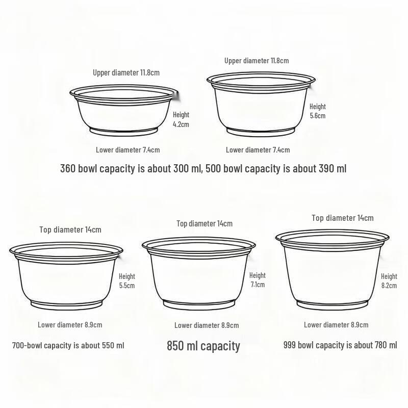 Thickened Round Disposable Plastic Bowl & Chopstick Set