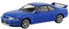 Aoshima Bunka Kyozai Scale Rakupla Snap Kit Nissan R33 Skyline Blue Plastic Model Kit 1/32 No. 21-BE GT-R Pre-Colored (Automobile)