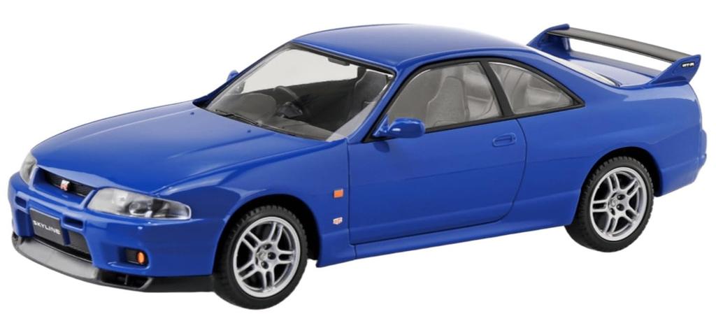 Aoshima Bunka Kyozai Scale Rakupla Snap Kit Nissan R33 Skyline Blue Plastic Model Kit 1/32 No. 21-BE GT-R Pre-Colored (Automobile)