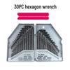 30-Piece Extra Long Metric & Imperial Flat Head Hex Key Set