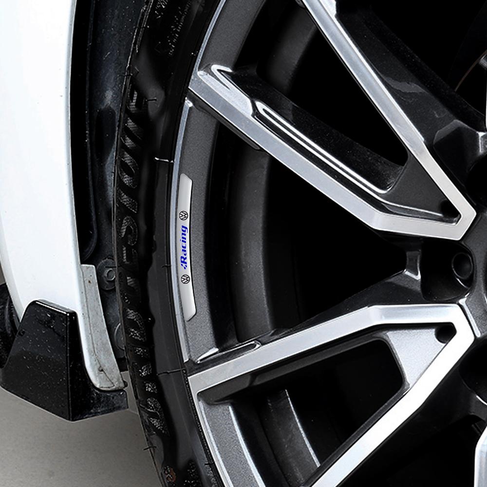 For Volkswagen Car Wheel Hub Badge Tire Rim Aluminum Sticker Accessories For Volkswagen GTI Golf Polo 6 7 Passat VW CC Tiguan T-ROC Jetta Taigo YZ6