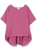 Beams Heart Back Mixed Material Crew Neck One Size S/S Tee, Tuck, Pullover, Women's, Berry,