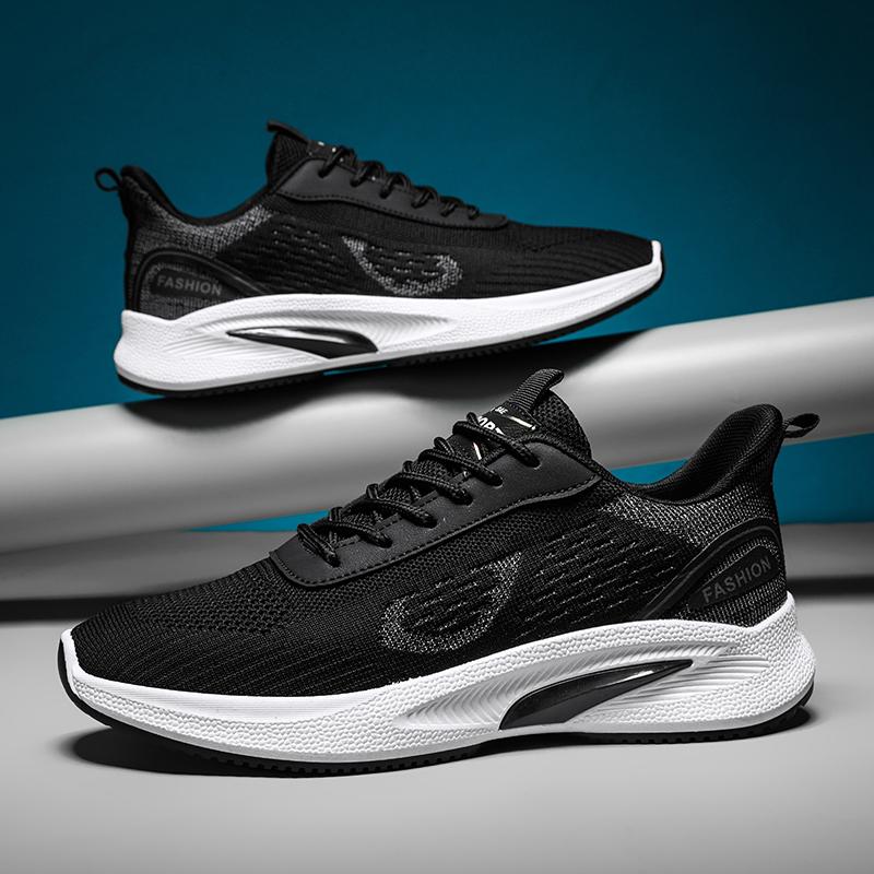 

2024 Новые мужские повседневные туфли с сетчатой дышащей мягкой подошвой Спортивные кроссовки для бега на открытом воздухе Легкие удобные кроссовки для ходьбы для мужчин 44 чёрный