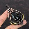 Black Obsidian Pendant Copper Wire Wrapped Gemstone Pendant Handmade Pendant Copper Jewelry Unique Style Pendant Wire Wrap Jewelry For Gift