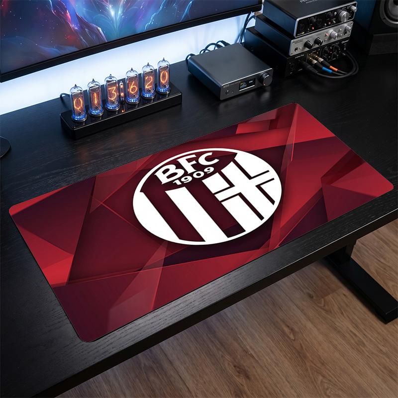 Bologna FC Theme Pattern Mouse Pad, Soccer Logo Design XXL Gaming Desk Mat Non-Slip Computer Mouse Pad