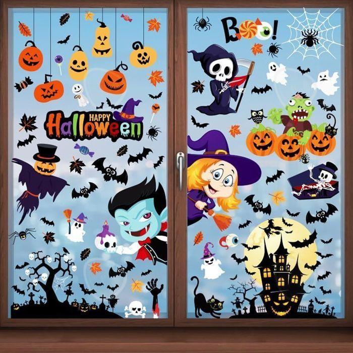 Autocollant de fenêtre - AIMOONSA - Lot de 9 (Halloween) - 20x30 cm - PVC - Repositionnable