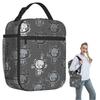 Cartoon Graues Kätzchen Muster Isolierte Lunchtasche für Damen Kinder Auslaufsichere Lebensmittelboxen Thermische Lunchbox Tragetasche