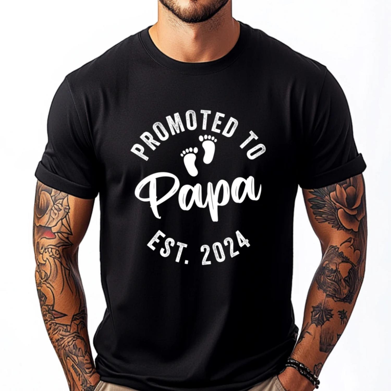 

Promoted To Papa 2025 Wholesale Tshirts 100 Pcs New Year Plus Size Graphic Tees Men High Quality Men s T-Shirt S чёрный