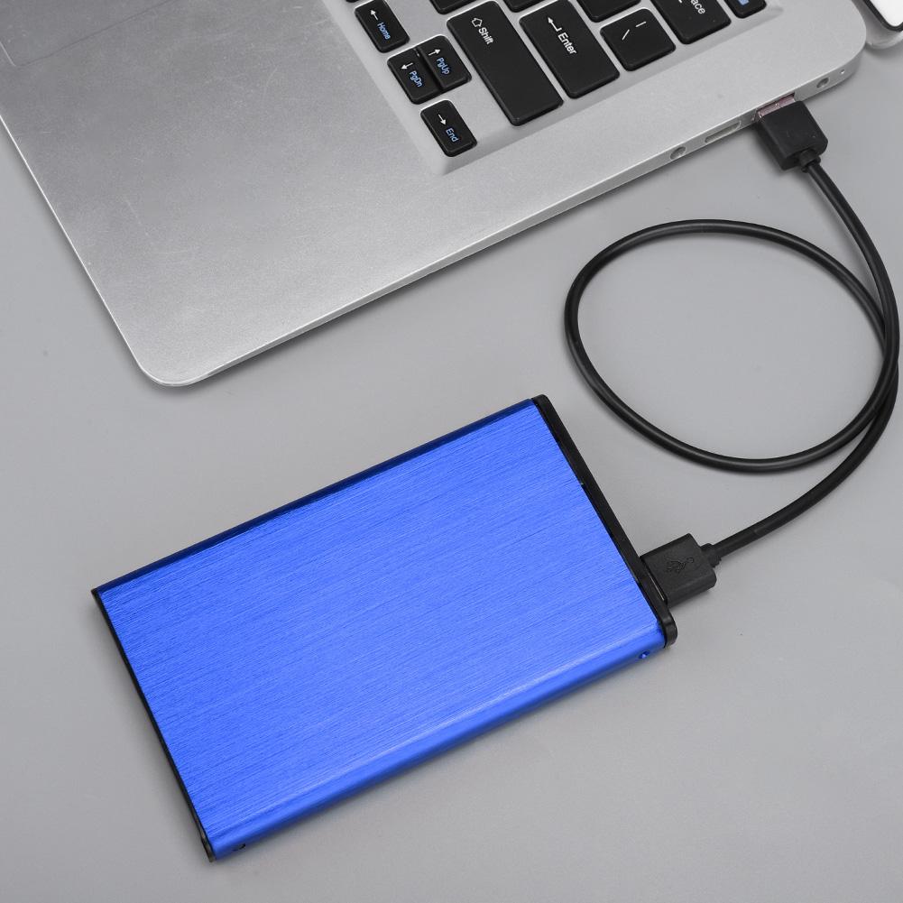2.5inch USB2.0 Notebook External Mobile Hard Disk Case Box Aluminum Alloy Brushed Fit for 2TB HDD SSDBlue  (Not Inclube