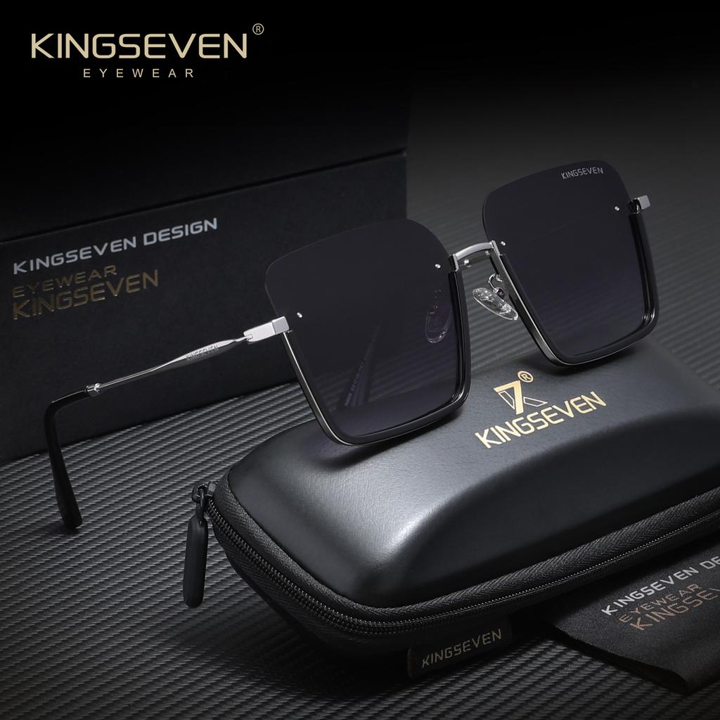 KINGSEVEN Frameless Women's Sunglasses Luxurious Fashion Gradient Polarized UV400 Eyewear Leisure Vacation Anti-Glare Glasses