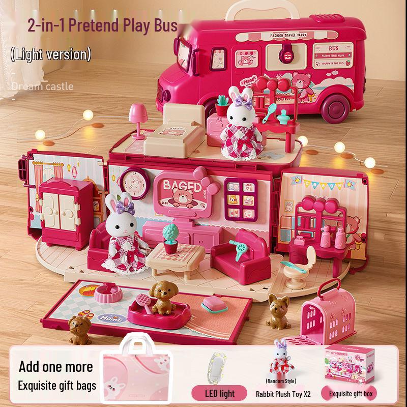 Princess House Bus Doll Playset for Girls (Ages 3-6) - Popular Birthday Gift