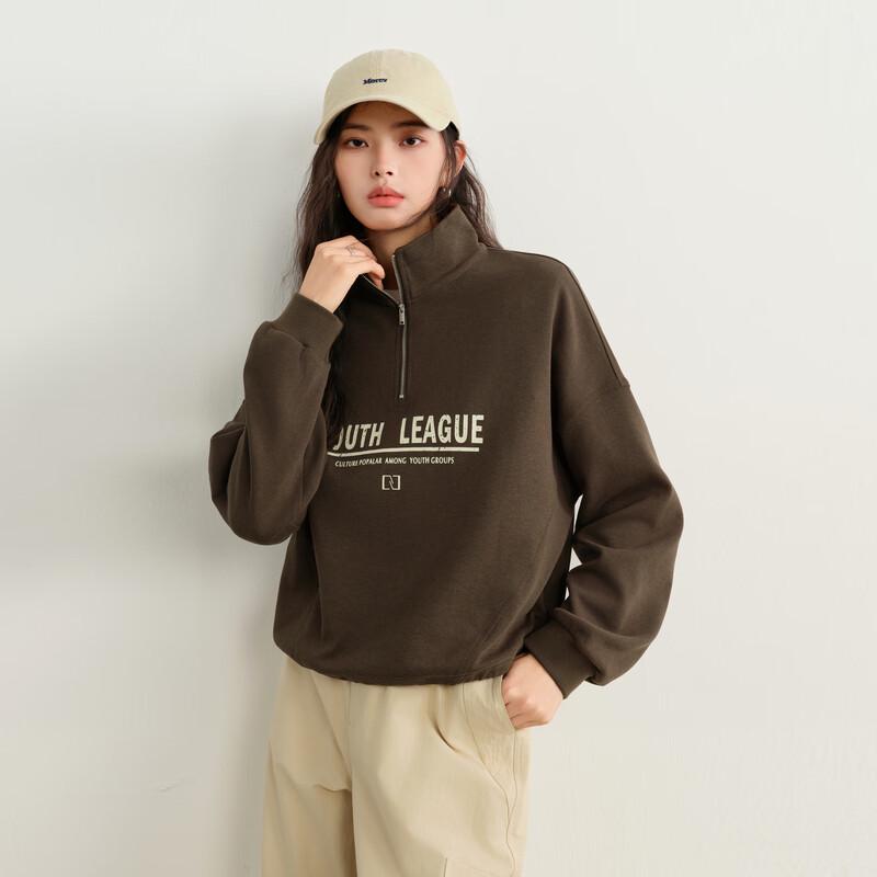 

Elva Island Women s Autumn Print Stand-Up Collar Long Sleeve Sweatshirt