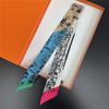 New slender strip double-layer scarf decorative silk scarf commuting spring and summer diagonal hair scarf versatile thin narrow streamer women