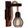 Vintage Holz Hanfseil Wandleuchten Leuchte Retro Flur Nachttisch Loft Licht Leuchte Industriell Amerikanisch Dekor Beleuchtung Holz