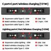 For Tesla Juniper Model Y /YL/ 3 Electric Vehicle Center Console Retractable Docking Station with Wireless Watch Fast Charger