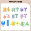 9 Pieces Geometric Solid Blocks Manipulatives Set with 3D Shapes Transparent Geometry Models