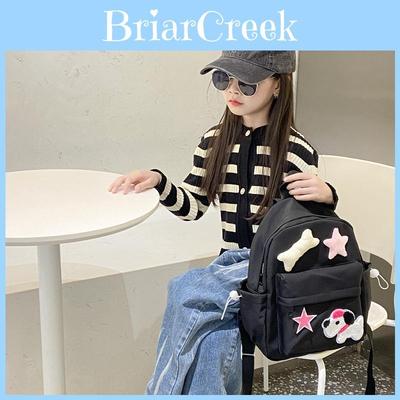 Stylish Canvas School Bag For Kids With Fun Dog Pattern Perfect For Daily Use