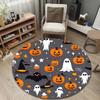Circular Carpet Halloween Pumpkin Ghost Witch Hat Bat Grey Kids Party Room Decor