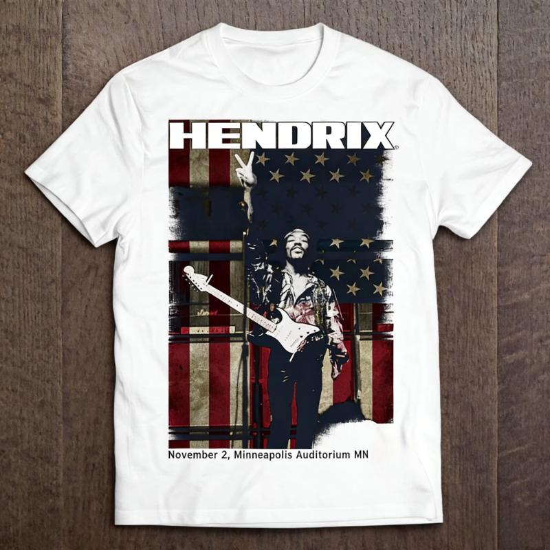 Singer Jimi Hendrix Unisex Tshirt Minneapolis Auditorium Album Graphic Women Unisex Hip Hop Y2k Fashion Shirt 2026 Summer Fashion