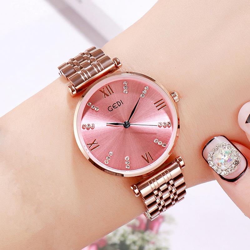 Simple Point Drill Steel Belt Women'S Watch Fashionable Atmosphere Trend Women'S Waterproof Watch