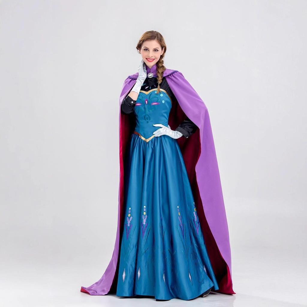 Frozen Anna Princess Adult Costume with Cape for Cosplay