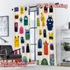 2D FLAT PRINTING 2pcs Curtains (Without Rod) Colorful Cartoon Monsters Popular Curtains&Drapes Versatile Polyester Curtains