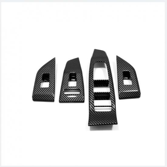 Carbon Fiber Inner Window Switch Panel Cover Trim For Nissan Rogue -2024
