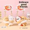 Stickable Couple Cartoon Keychains Stuffed Animal Plush Key Rings Cat Dog Plush Dolls  Men Women