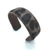 Stitched Real-leather Horsehair Bracelet Furry C-shaped Open Bracelet Leopard Print Bangle  Gift
