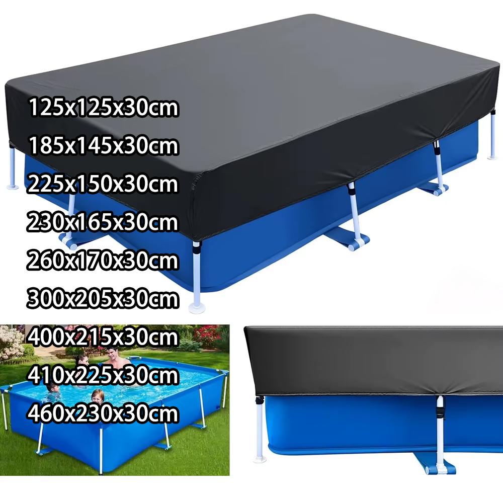 210D Rectangular Pool Cover Swimming Pool Cover for Above Ground Pool Frame Dust Rain Proof Garden Outdoor Square Pools Cover