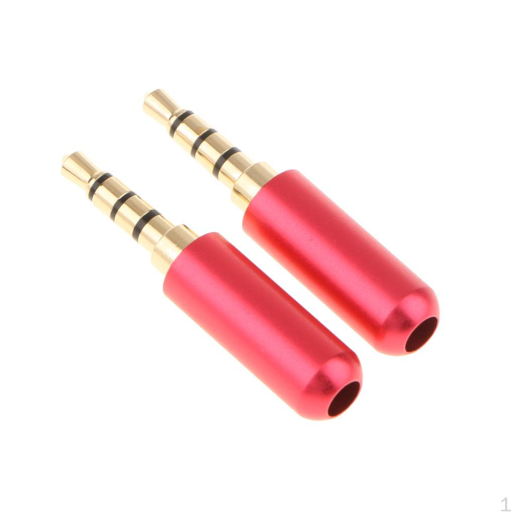 

2Pcs 3.5mm Male Female Plug Audio Cable Adapter Connector червоний