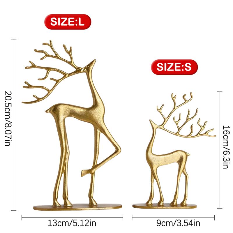 Reindeer Christmas Decor, Resin Reindeer Figurines, Modern Minimalist Xmas Sculpture, Elegant Indoor Holiday Decor