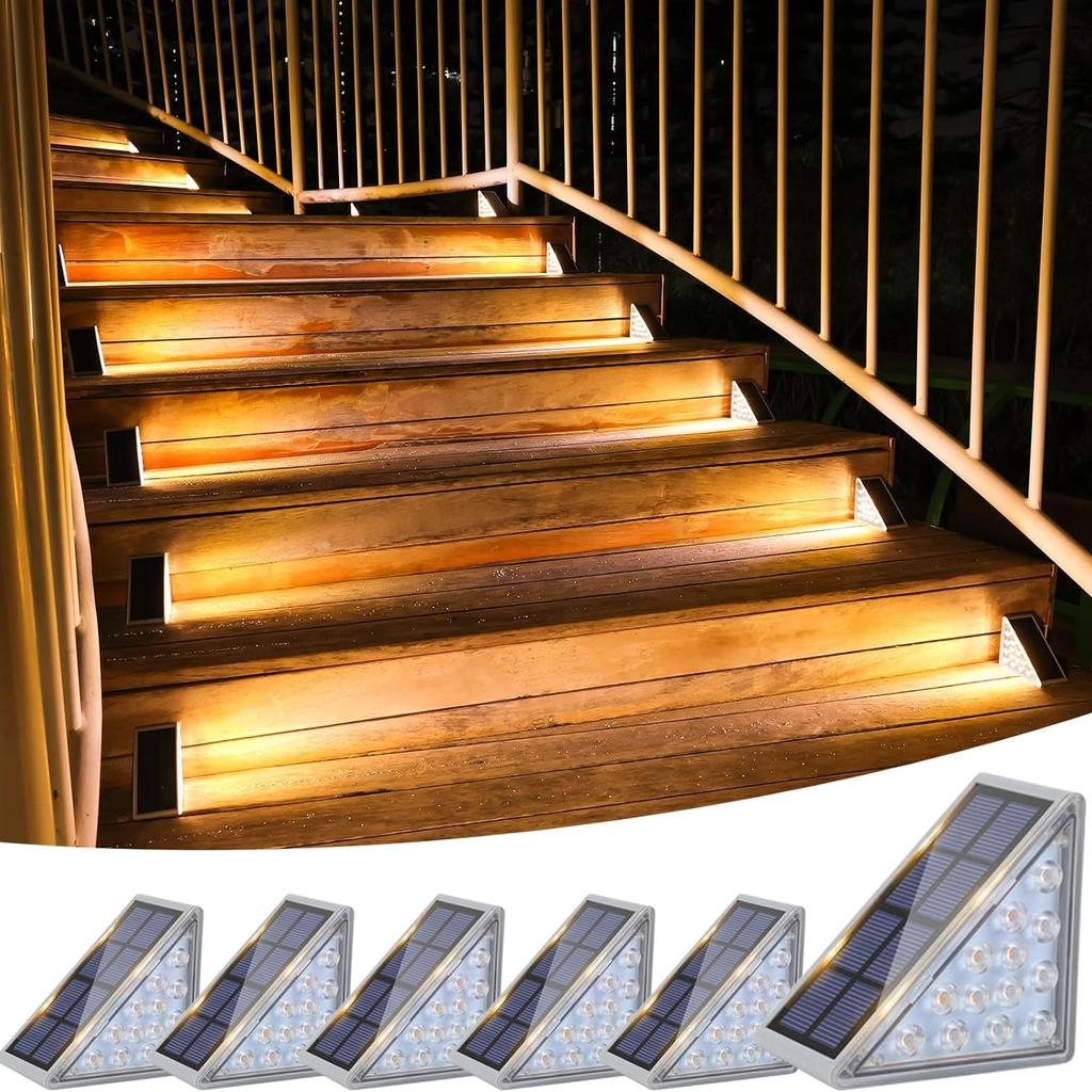 1Pc Solar Stair Lights ,LED Solar Step Lights Outdoor Waterproof ,Outdoor Light Decor for Garden Stair, Deck, Front Step, Front Porch, Patio