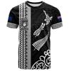 T-shirt with Maori Totem Fern Print Crew Neck Casual Sports Top Breathable Comfortable