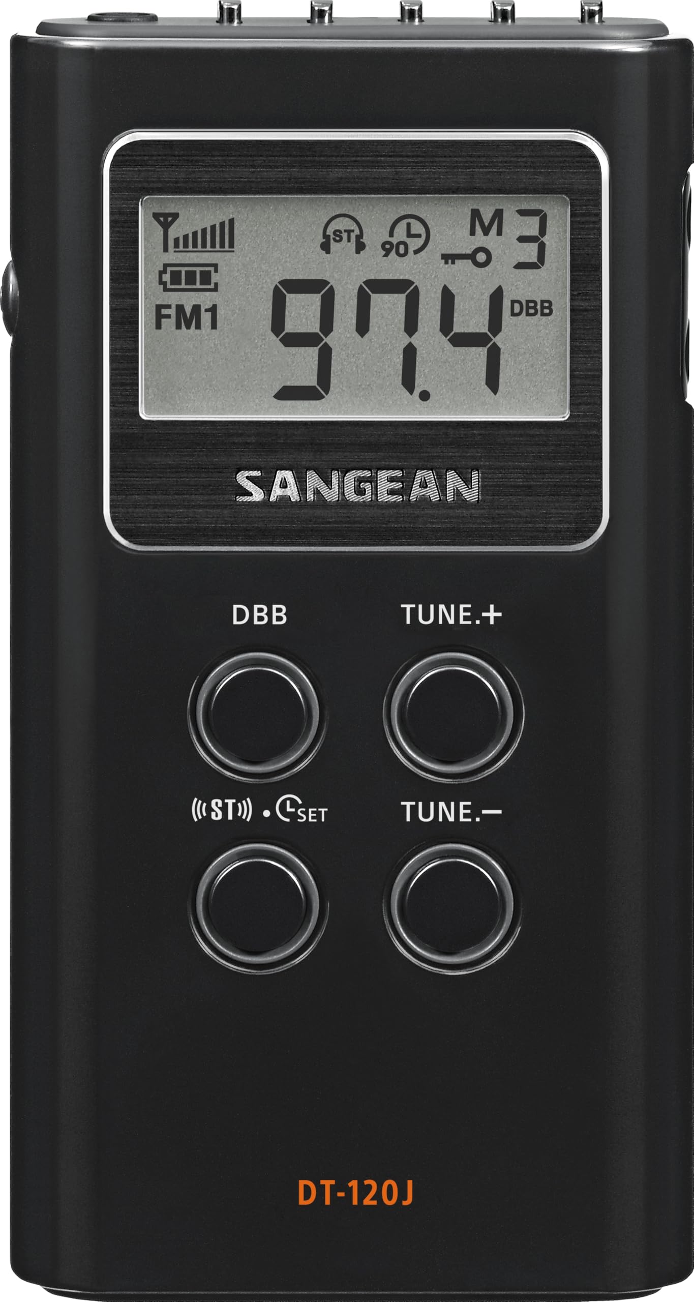 

[Domestic Genuine Product] Sangean DT-120J AM/FM Stereo Pocket Radio, with LCD display, 15 preset stations, auto scan, stereo earphones included, batt