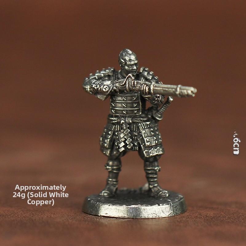 New Metal Chess Piece Samurai Ninja Ancient Soldier Model Toy Desktop Game Gift Display Piece Static Action Figure Collectible