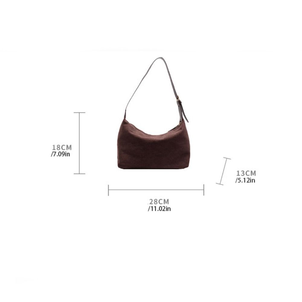 Large Capacity Hobo Bag Solid Color Ladies Tote Bag Trendy Suede Shoulder Bag  Shopping