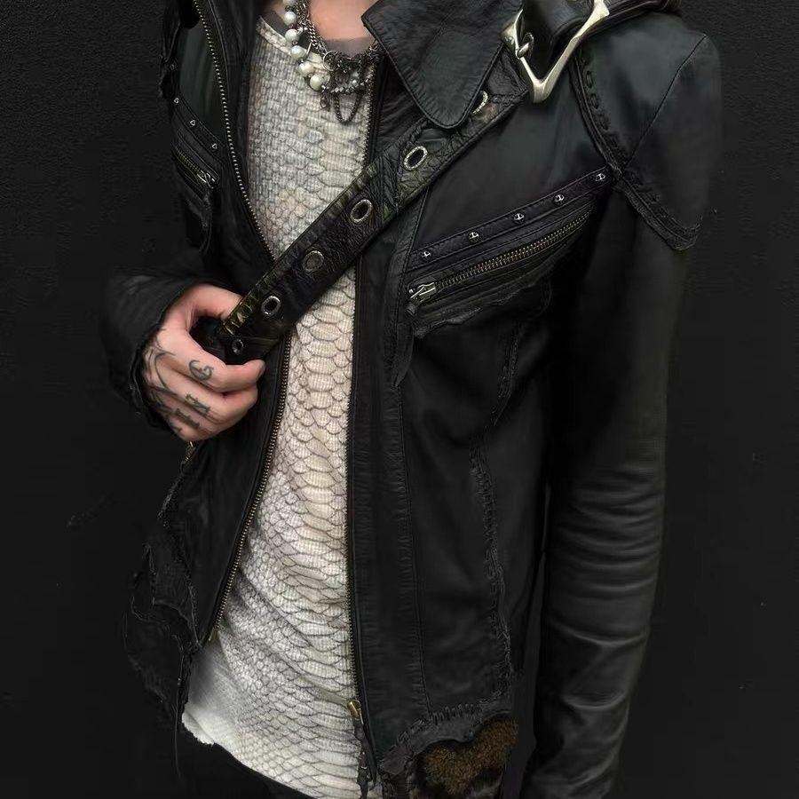 Subculture Snake Print Visual Kei Punk Rock Long Sleeve Tee