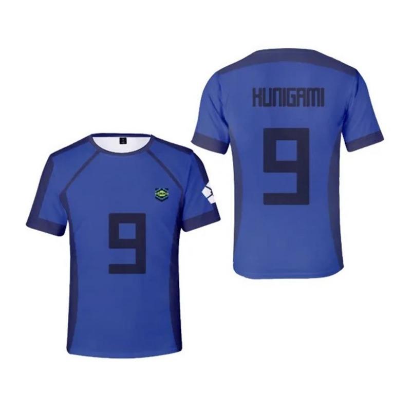 Nuovissima Maglia da Calcio Anime Blue Lock Stampata in 3D T-shirt Sportiva da Uomo Moda Fresca Manica Corta Top Tendenza Maglietta Cosplay per Bambini
