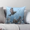 Blackbirds On Blue Background Pillowcase Polyester Linen Velvet Creative Zip Decor Pillow Case Home Cushion Cover