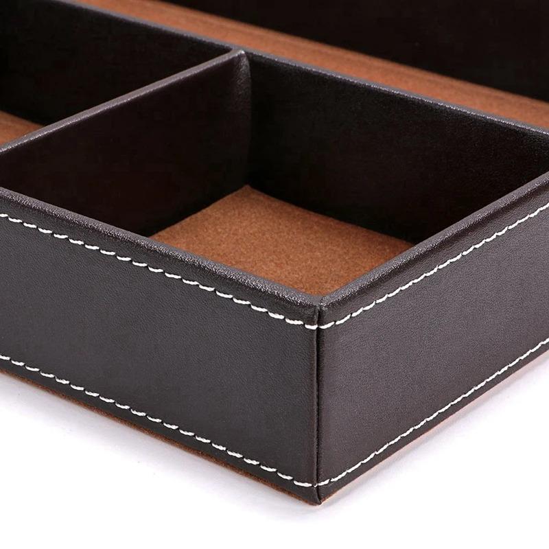 Multifunctional Leather Desktop Storage Box File Tray Porch Creative Storage Tray Home Parts Tray Storage