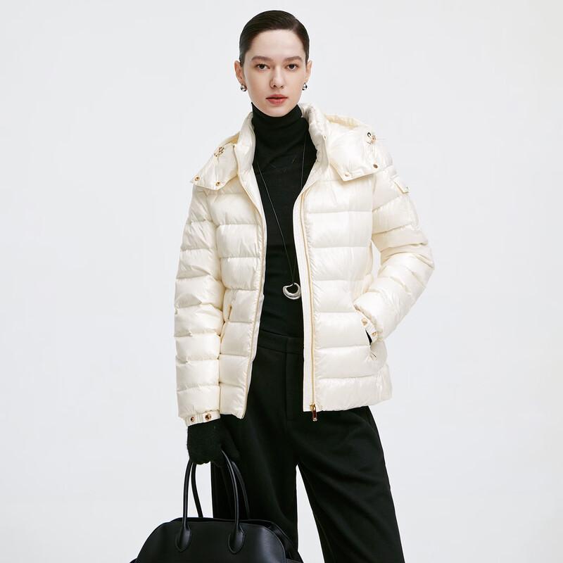 GIOVANNI VALENTINO Women's Hooded White Duck Down Jacket