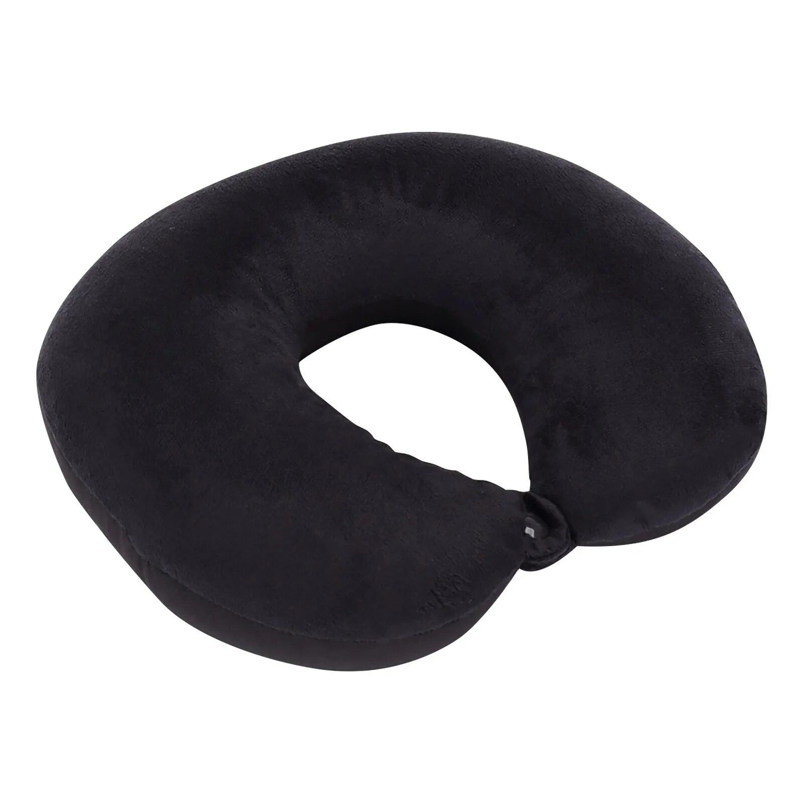 

Подушка Memory Neck Support Літак Подушка для подорожей Автомобіль Домашній офіс Travel Neck Flight Pillow One Size чорний