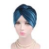 Turban Cap Solid Color Cross Shape Lady Stretchy No Brim Indian Turban Hat for Spring Autumn Winter