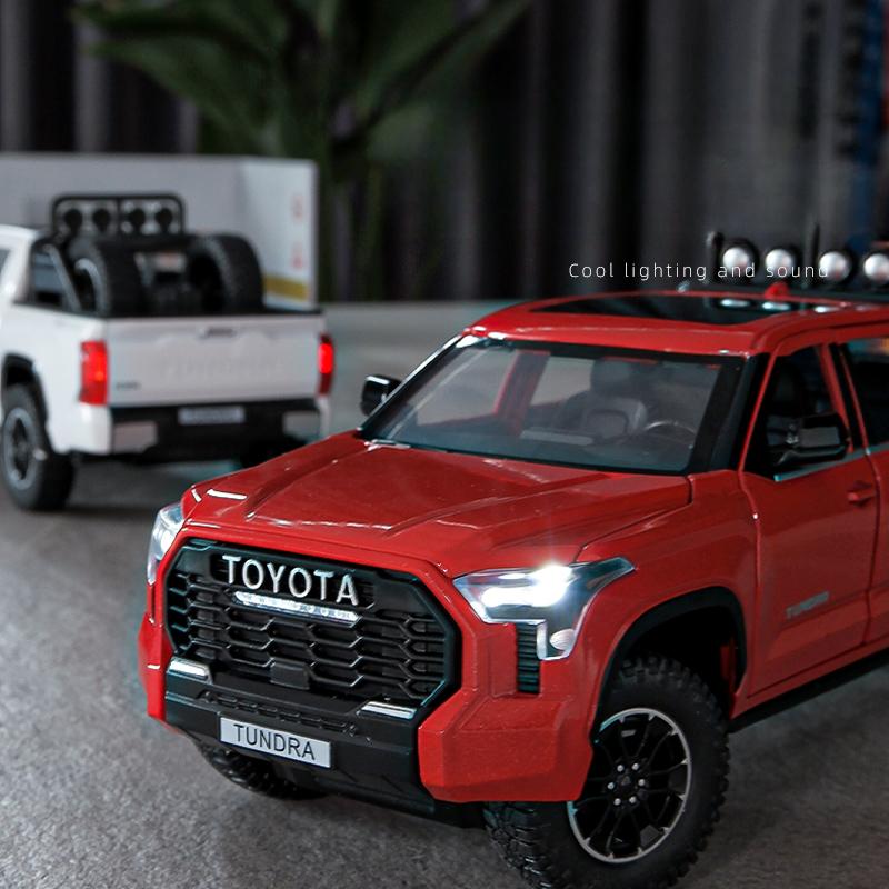 2024 New Simulation 1:24 Scale Toyota TRD Pro Off Road Car Model Metal Diecast Pickup Truck Toys Vehicles for Kids Boys Sound and Light