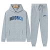 Completo Sportivo da Uomo con Cappuccio Misto Cotone Tuta Manica Lunga Pantaloni Outfit Casual 2025