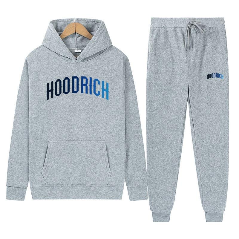 Completo Sportivo da Uomo con Cappuccio Misto Cotone Tuta Manica Lunga Pantaloni Outfit Casual 2025