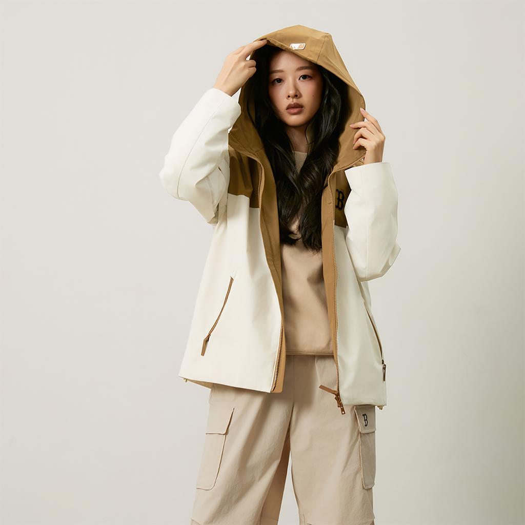 New MLB Boston Red Sox Basic Collection 24FW Windproof Jacket Unisex Dark Cream 3AWJB0344-43CRD